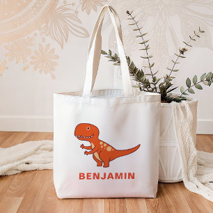 Schattigee Oranje Dinosaurus Kinder Tote Bag