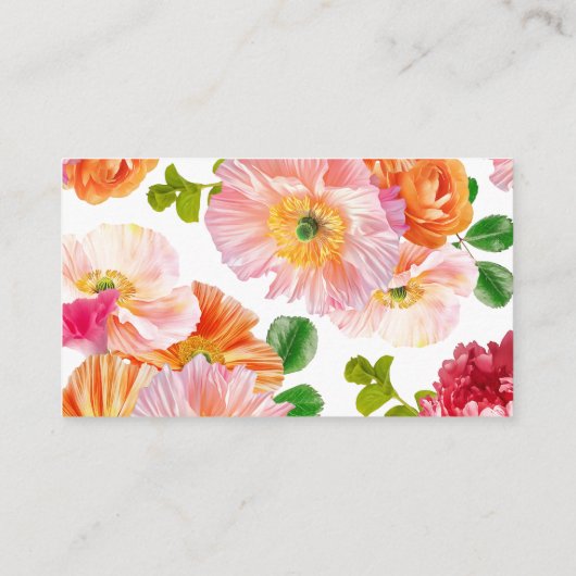 Schattigee Oranje en felroze bloem Hoeveel kussen Informatiekaartje (Achterkant)