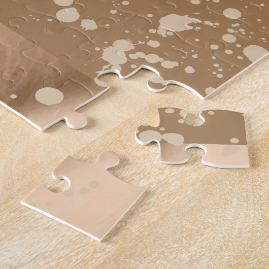 Schattigee Oranje en witte kat met bril Puzzel Legpuzzel (Zijkant)