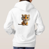 Schattigee Oranje en witte tijger Hoodie (Achterkant)