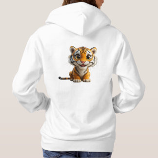 Schattigee Oranje en witte tijger Hoodie