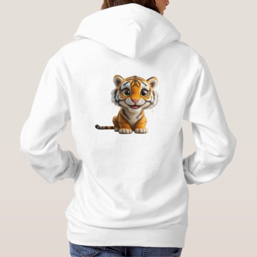 Schattigee Oranje en witte tijger Hoodie (Achterkant)