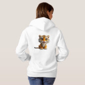Schattigee Oranje en witte tijger Hoodie (Achterkant volledig)