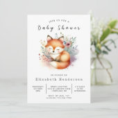 Schattigee Oranje Fox Theme Fox Baby shower Kaart (Staand voorkant)