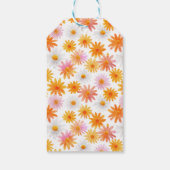 Schattigee Oranje Fruit Daisy Pattern Baby shower Cadeaulabel (Achterkant)
