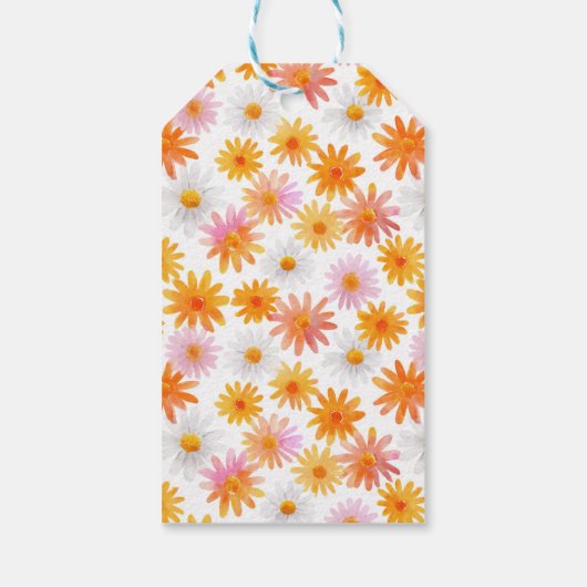 Schattigee Oranje Fruit Daisy Pattern Baby shower Cadeaulabel (Achterkant)