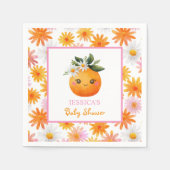 Schattigee Oranje Fruit Pastel Daisies Baby shower Servet (Voorkant)
