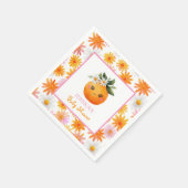 Schattigee Oranje Fruit Pastel Daisies Baby shower Servet (Hoek)