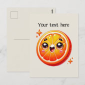 Schattigee oranje fruitliefhebbers briefkaart (Voorkant / Achterkant)