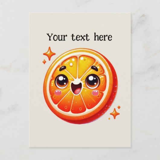 Schattigee oranje fruitliefhebbers briefkaart (Voorkant)