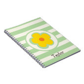 Schattigee Oranje Gele en Groene Bloem Notitieboek (Rechterzijde)