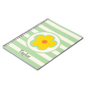 Schattigee Oranje Gele en Groene Bloem Notitieboek (Linkerzijde)