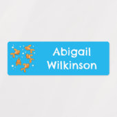 Schattigee oranje goudvis cartoon gepersonaliseerd labels (Design 2)