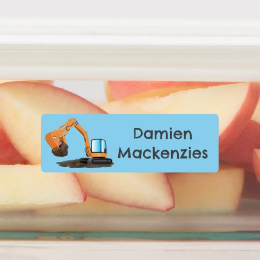 Schattigee oranje graafmachine graaier cartoon gep labels (Aangebracht)