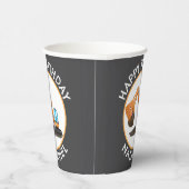 Schattigee oranje graafmachine graaier cartoon gep papieren bekers (Rechts)