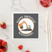 Schattigee oranje graafmachine graaier cartoon gep servet (Insitu)