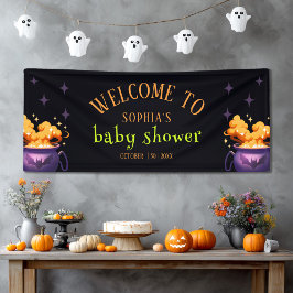 Schattigee Oranje Halloween Cauldron Baby shower W Spandoek