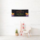Schattigee Oranje Halloween Cauldron Baby shower W Spandoek (Insitu)