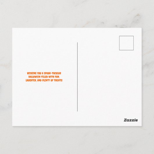 Schattigee Oranje Happy Halloween Boo Ghosts Briefkaart (Achterkant)