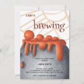 Schattigee Oranje Heks Baby Brewing Baby shower Kaart (Voorkant)