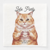 Schattigee Oranje kat gepersonaliseerd Servet (Voorkant)