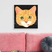Schattigee Oranje Kat Gezicht Illustratie Canvas Afdruk (Insitu (Woonkamer))