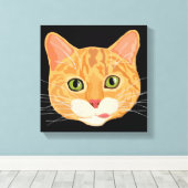 Schattigee Oranje Kat Gezicht Illustratie Canvas Afdruk (Insitu (Houten vloer))