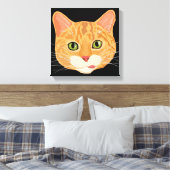 Schattigee Oranje Kat Gezicht Illustratie Canvas Afdruk (Insitu (Slaapkamer))