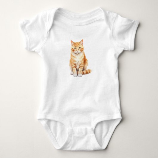 Schattigee Oranje kat kitten Romper (Voorkant)