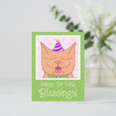 Schattigee Oranje kat met Pet zegeningen Briefkaart (Staand voorkant)