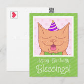 Schattigee Oranje kat met Pet zegeningen Briefkaart (Voorkant / Achterkant)
