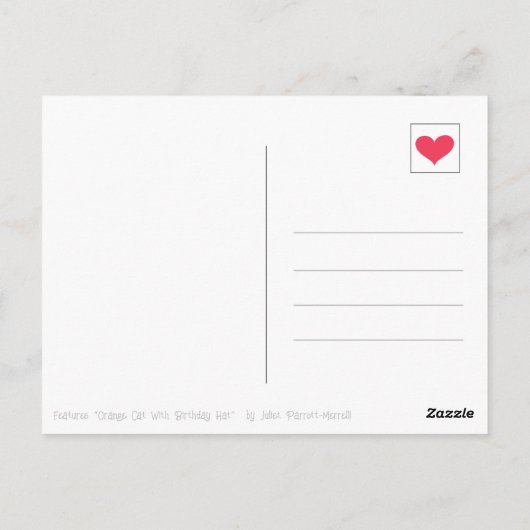 Schattigee Oranje kat met Pet zegeningen Briefkaart (Achterkant)