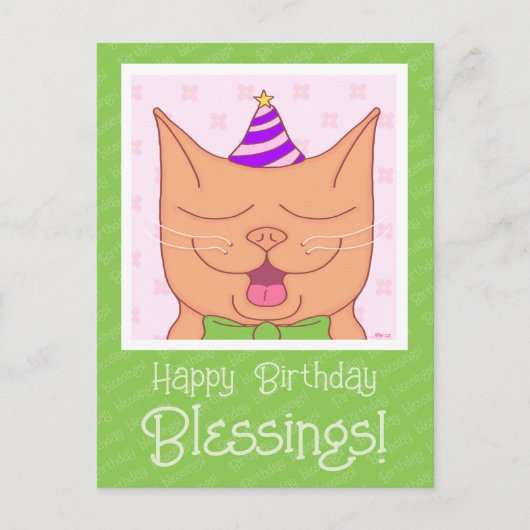 Schattigee Oranje kat met Pet zegeningen Briefkaart (Voorkant)