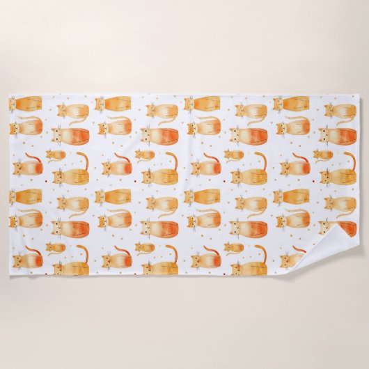 Schattigee Oranje katten Strandlaken (Voorkant)