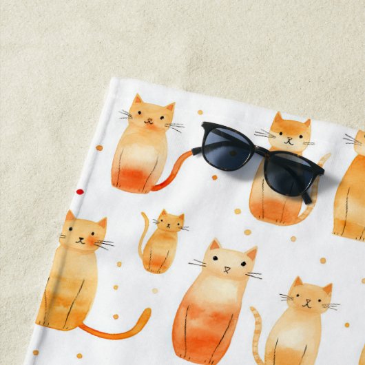 Schattigee Oranje katten Strandlaken (In situ)