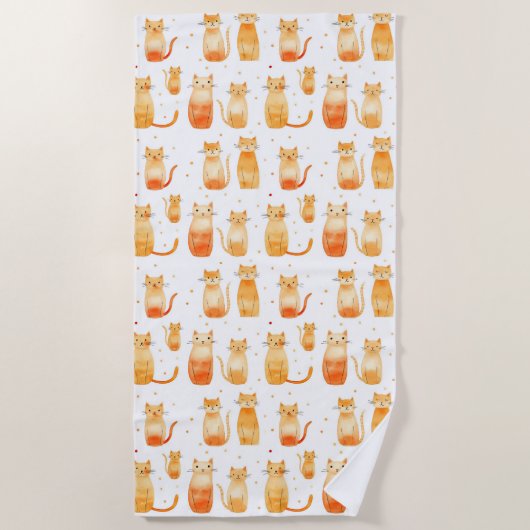 Schattigee Oranje katten Strandlaken (Voorkant)