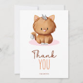 Schattigee Oranje kattentypografie Bedankkaart (Voorkant)