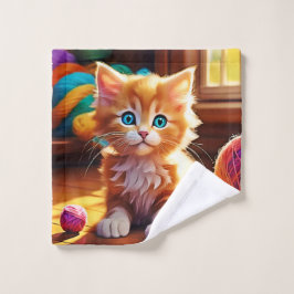 Schattigee Oranje Kitten Art Bad Handdoek
