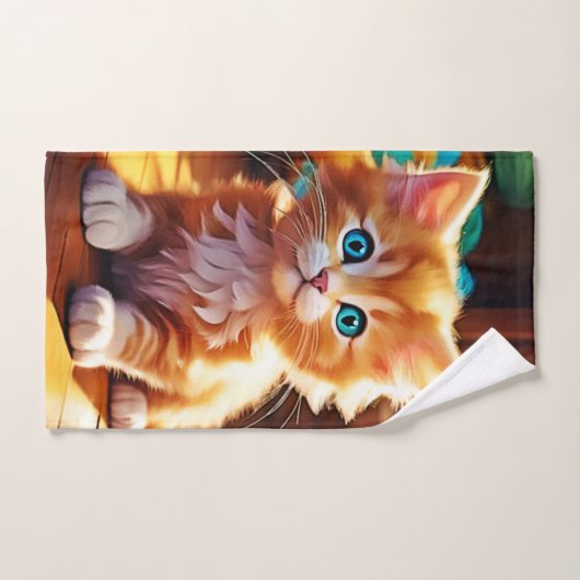 Schattigee Oranje Kitten Art Bad Handdoek (Handdoek)