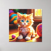 Schattigee Oranje Kitten Art Canvas Afdruk (Voorkant)