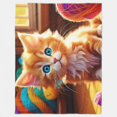 Schattigee Oranje Kitten Art Fleece Deken (Voorkant)