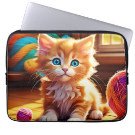 Schattigee Oranje Kitten Art Laptop Sleeve