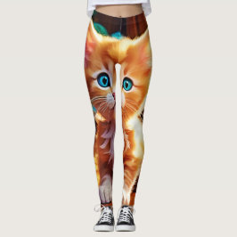 Schattigee Oranje Kitten Art Leggings