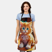 Schattigee Oranje Kitten Art Schort (Gedragen)