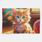 Schattigee Oranje Kitten Art Theedoek (Horizontaal)