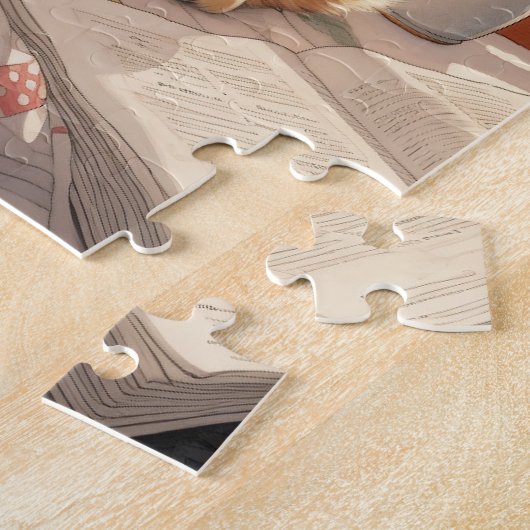 SCHATTIGEE ORANJE KITTEN JIGSAW PUZZEL (Zijkant)