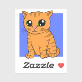 Schattigee Oranje kitten Sticker
