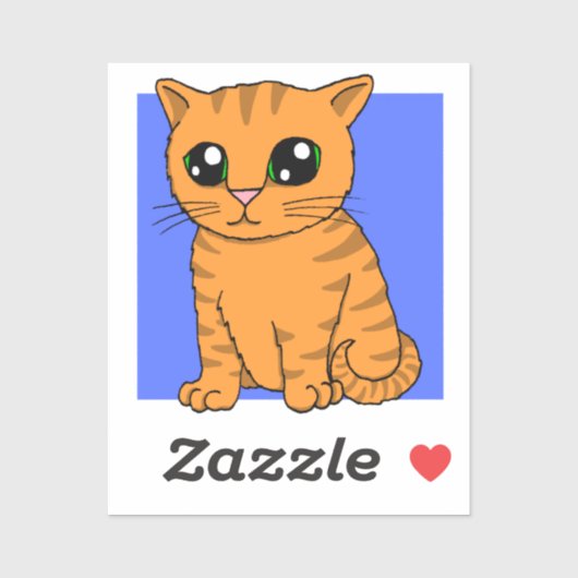 Schattigee Oranje kitten Sticker (Vel)