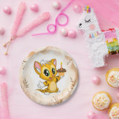 Schattigee Oranje Kitty Cat Verjaardagspapier Bord (Feest)