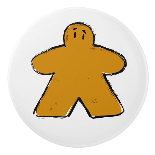 Schattigee Oranje Meeple Board Game Room Keramische Knop (Voorkant)